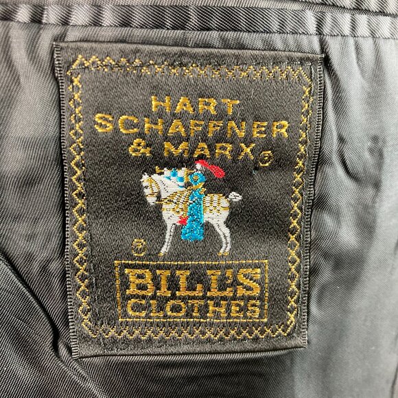 Hart Schaffner & Marx Bill's Clothes Pure Virgin Wool Striped Suit Jacket Sz 44R - Picture 11 of 13